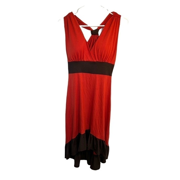 Dots Sleeveless Racerback Dress Burnt Orange Brown - Picture 1 of 11